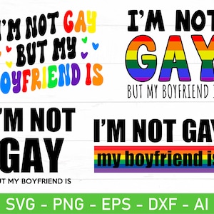 No soy gay, pero mi novio sí, svg LGBTQ divertido, svg del orgullo gay