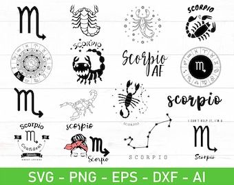 Scorpio Zodiac svg Bundle, Scorpio Constellation svg, Scorpio astrology svg, eps, dxf, ai, png, Files For Cricut