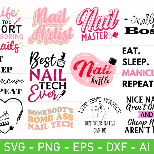 Nail Tech svg png Bundle, Nail Hustler svg, Nail Tech Life svg, Nail Technician svg, Nail Artist svg