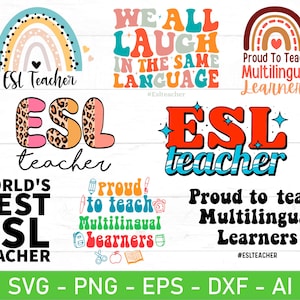ESL Teacher svg png Bundle, ESL teacher shirt svg, ESOL teacher svg, English as a Second Language teacher svg png