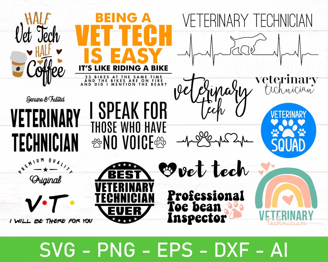 Veterinary Technician SVG Bundle, Vet Tech Svg Bundle, Eps, Dxf, Ai