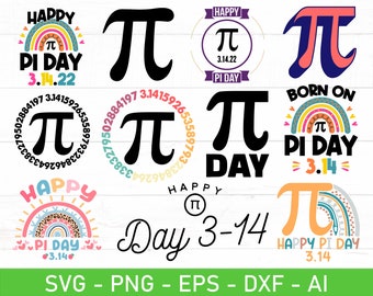 Feliz Día de Pi (archivos SVG, EPS, DXF, AI y PNG) para Cricut