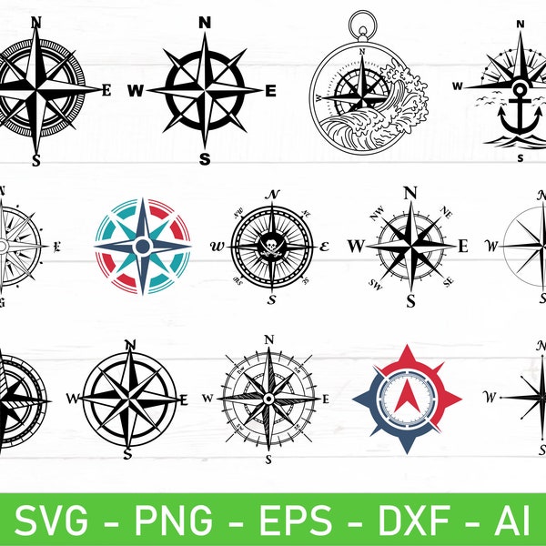 Nautical Compass svg, eps, dxf, ai, png, Files For Cricut
