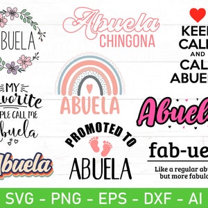 Abuela svg png bundel, Abuela shirt svg png, Abuelita svg, cadeau voor Abuela svg
