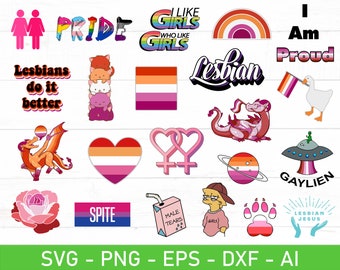 Lesbian Pride svg Bundle, Pride 2021 svg, eps, dxf, ai, png, Files For Cricut