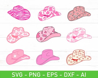 Cowgirl Hat svg Bundle, eps, dxf, ai, png, Files For Cricut