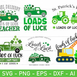 Viel Glück svg, St Patrick's Truck svg, eps, dxf, ai, png, Files für Cricut