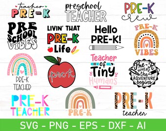 Pre-K Teacher svg png Bundle, Pre K teacher svg, Pre K Teacher Shirt svg, Appreciation Gift For Pre K Teacher