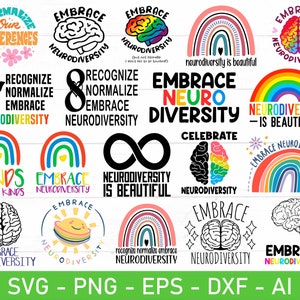 Embrace Neurodiversity svg, Neurodiversity is beautiful svg, eps, dxf, ai, png, Files For Cricut