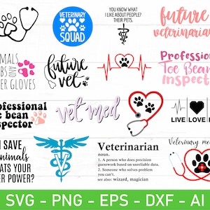 Veterinarian SVG Bundle, Vet svg Bundle, Vet Care svg, eps, dxf, ai, png, Files For Cricut