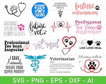Veterinarian SVG Bundle, Vet svg Bundle, Vet Care svg, eps, dxf, ai, png, Files For Cricut