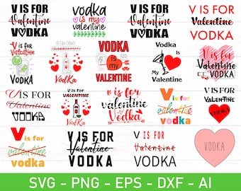 V is for Vodka svg Bundle, eps, dxf, ai, png, Files For Cricut