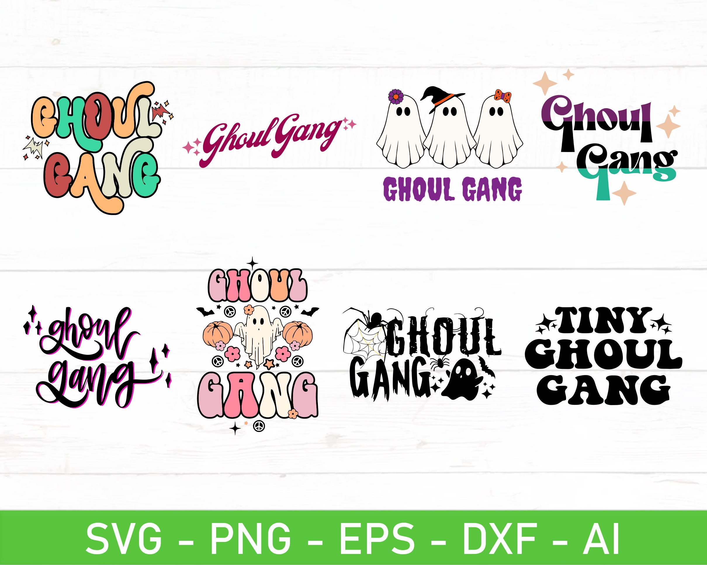 Ghoul Gang, Retro Halloween Sublimation Graphic by CraftlabSVG · Creative  Fabrica