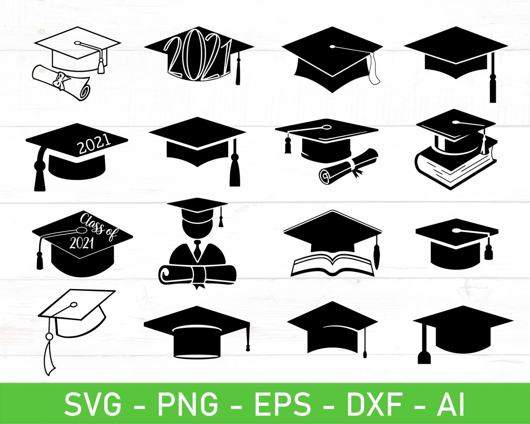 Graduation Cap Svg, Hat and Tassel Svg, Eps, Dxf, Ai, Png, Files for