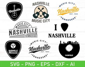 Nashville Music City svg Bundle, eps, dxf, ai, png, Files For Cricut