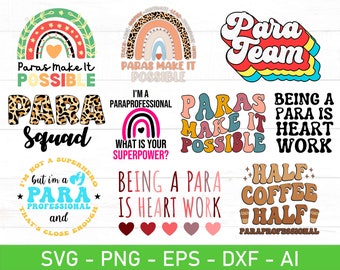 Paraprofessional svg, Para svg, eps, dxf, ai, png, Files For Cricut