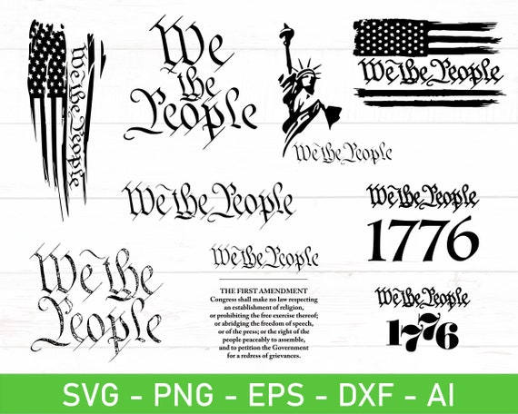 We The People Constitution Flag svg, We The People eps, dxf, ai, png, Files For Cricut