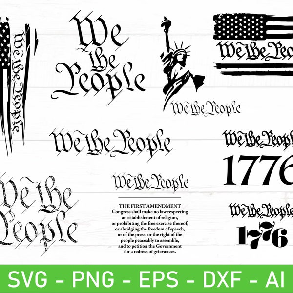 We The People Constitution Flag svg, We The People eps, dxf, ai, png, Files For Cricut