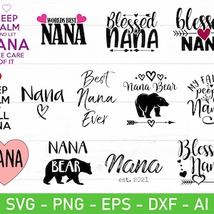 Nana Heart svg, Nana svg Bundle, eps, dxf, ai, png, Files For Cricut