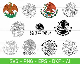 Mexico svg Bundle, Mexican Eagle svg, Mexico Eagle svg, Mexico Coat of Arms svg Bundle, Mexico Flag svg, eps, dxf, ai, png, Files For Cricut