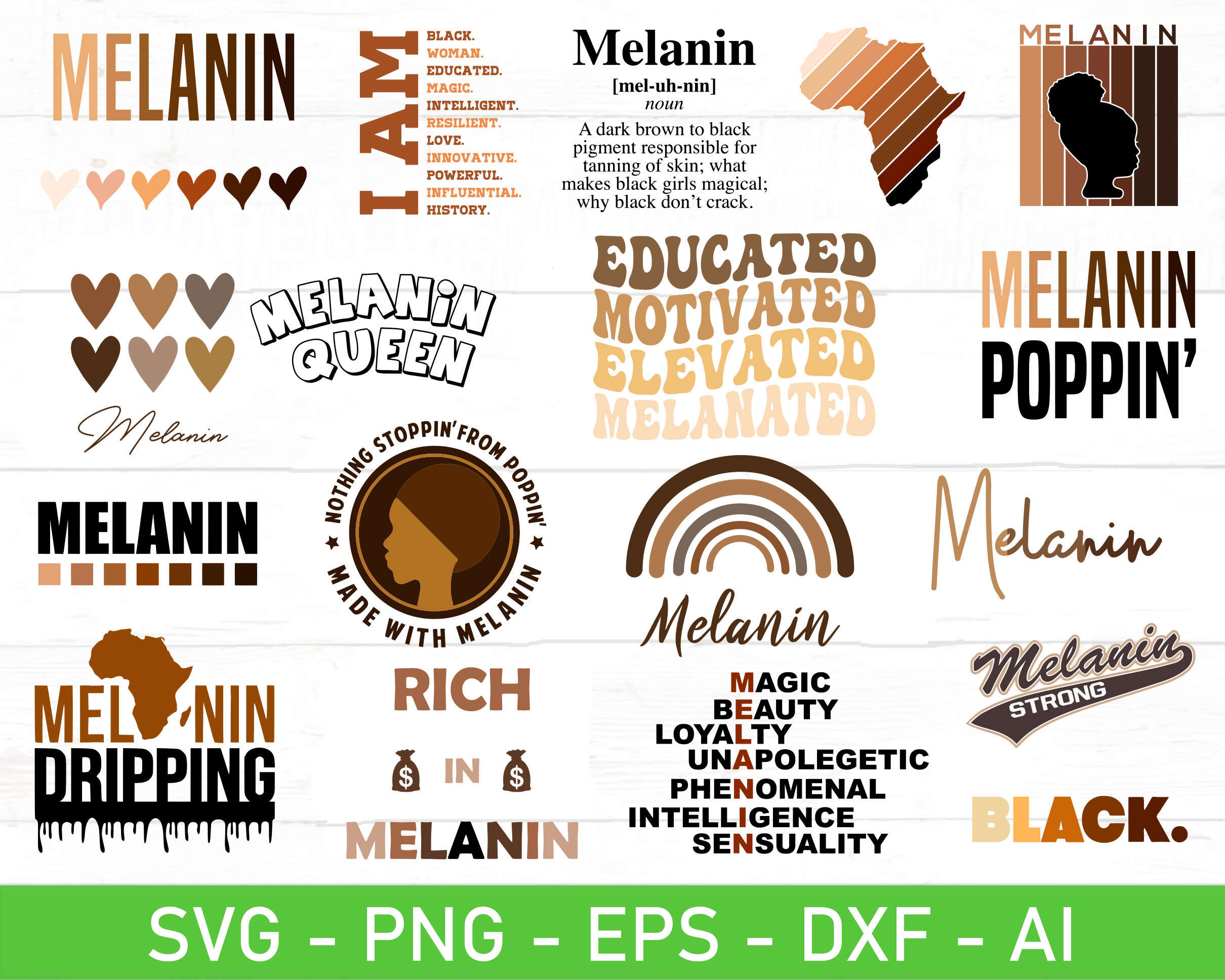 Melanin SVG Bundle Melanin Dripping Svg Eps Dxf Ai Png - Etsy Canada