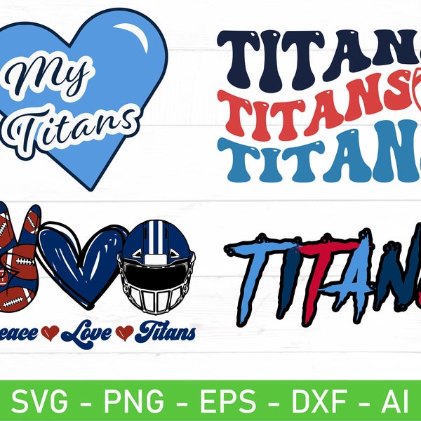 Titans Football svg, Titans Wavy Svg, Titans Mascot Svg, Team Mascot Svg, eps, dxf, ai, png, Files For Cricut