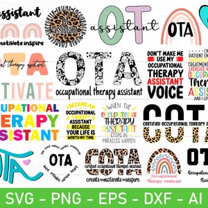 Occupational Therapy Assistant svg, Occupational Therapy svg, OTA svg, OTA therapy gift svg, eps, dxf, ai, png, Files For Cricut