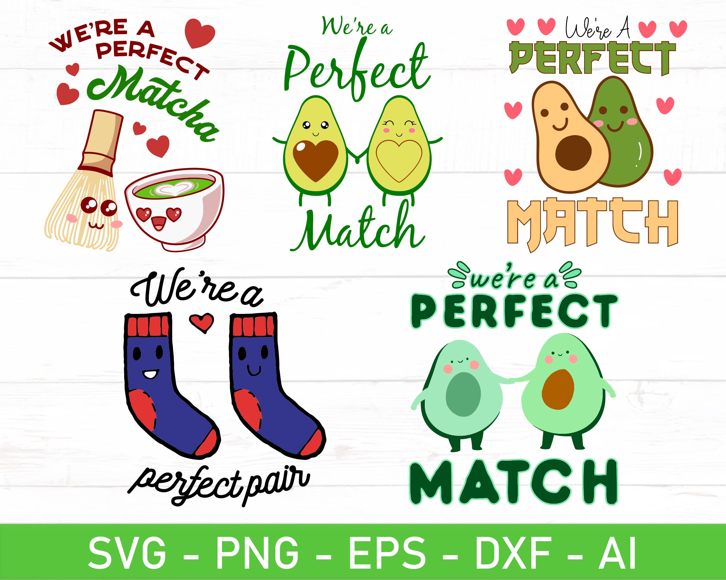 Svg File Matching We’re a Perfect Match SVG Bundle, Valentines Day, Gifts for Her Svg, Be ...