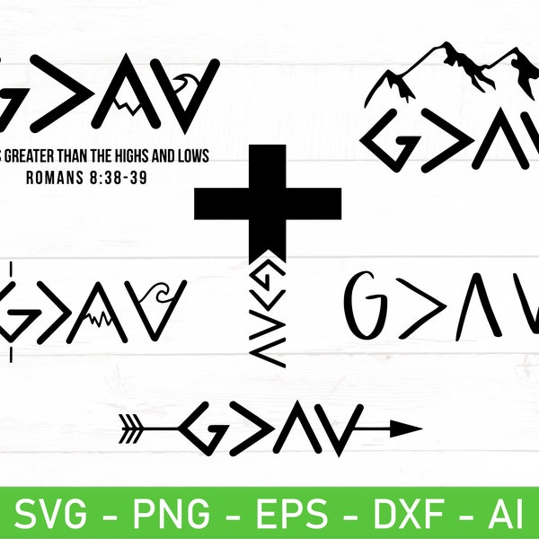 God Is Greater Than The Highs And Lows svg, eps, dxf, ai, png, Files For Cricut