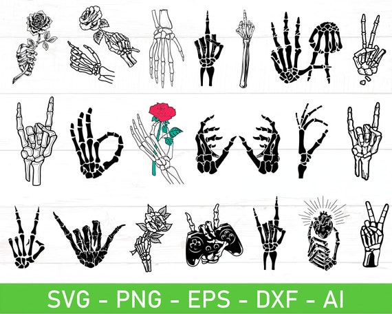 Skeleton Hands svg, skeleton hand svg, skeleton middle finger svg, skeleton  peace sign svg, eps, dxf, ai, png, Files For Cricut