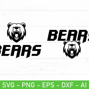 Beren voetbal SVG-bundel, Let's Go Bears svg, eps, dxf, ai, png, bestanden voor de Cricut