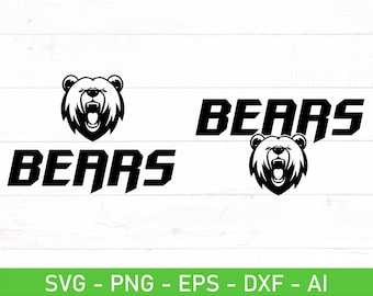Bears Football SVG Bundle, Let's Go Bears svg, eps, dxf, ai, png, Files For Cricut