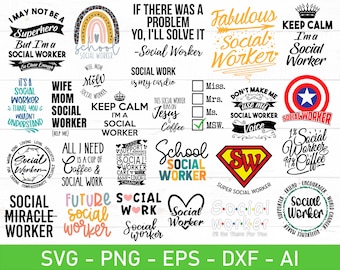 Social Worker svg Bundle, social worker life svg, social worker gift svg, eps, dxf, ai, png, Files For Cricut