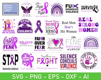 Domestic Violence Awareness SVG Bundle, eps, dxf, ai, png, Files For Cricut