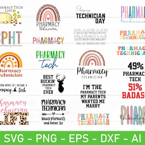 Pharmacy Tech svg, Pharmacy Technician svg, eps, dxf, ai, png, Files For Cricut
