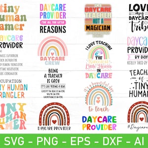 デイケア教師 SVG バンドル、デイケア提供者 SVG、チャイルドケア提供者 SVG PNG、デイケア教師昇華、デイケア ライフ