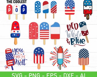 Patriotic Popsicle svg, Patriotic Ice Cream svg, Fourth of July svg, 4th of July svg, Independence Day svg Bundle, png, Files For Cricut