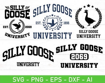 Silly Goose University SVG Bundle, eps, dxf, ai, png, Files For Cricut