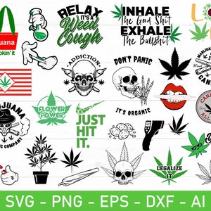 Weed svg Bundle, Weed svg, Unkrautblatt svg, Marihuana svg, eps, dxf, ai, png, Dateien für Cricut