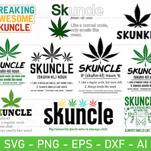 Skuncle SVG-bundel, eps, dxf, ai, png, bestanden voor Cricut