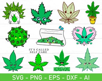 Cute Weed Leafs svg, 420 svg, Cute Weed svg, Cute Cannabis svg, Pot Leafs svg