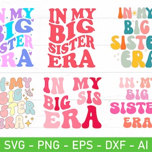 In meiner großen Schwester Era svg Bundle, große Schwester svg Bundle, Geschenk für große Schwester svg