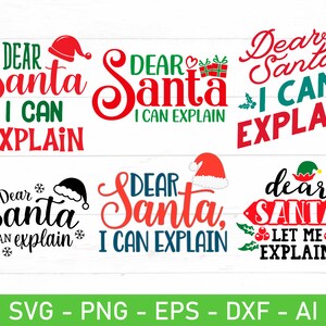 Caro Babbo Natale posso spiegare SVG, Natale per bambini svg, eps, dxf, ai, png, file per Cricut