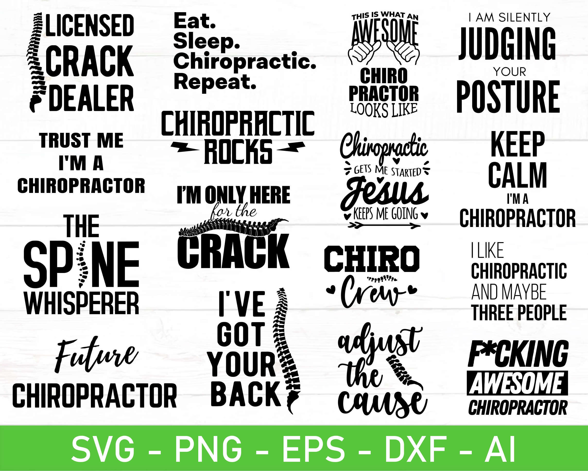 Chiropractor Svg Bundle Spine Whisperer Svg Chiropractor Etsy Canada