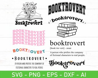 Booktrovert SVG PNG Bundle, Funny Book Lover Svg Png, Reading Book Librarian Bookish Book Lover Gift Teacher svg png, In My Booktrovert Era