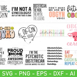 OBGYN svg png Bundle, Obstetrics And Gynecologist svg, OBGYN Gift