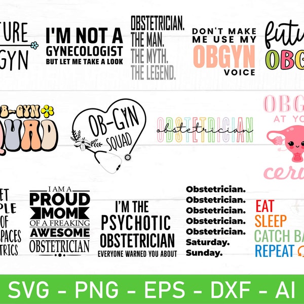 OBGYN svg png Bundle, Obstetrics And Gynecologist svg, OBGYN Gift