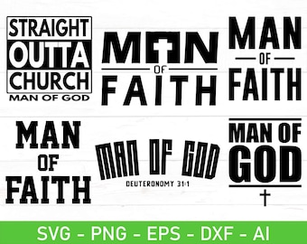 Man Of Faith svg, Man of God svg, Straight Outta Church svg, Man Of Faith Cross svg, Christian T Shirt svg