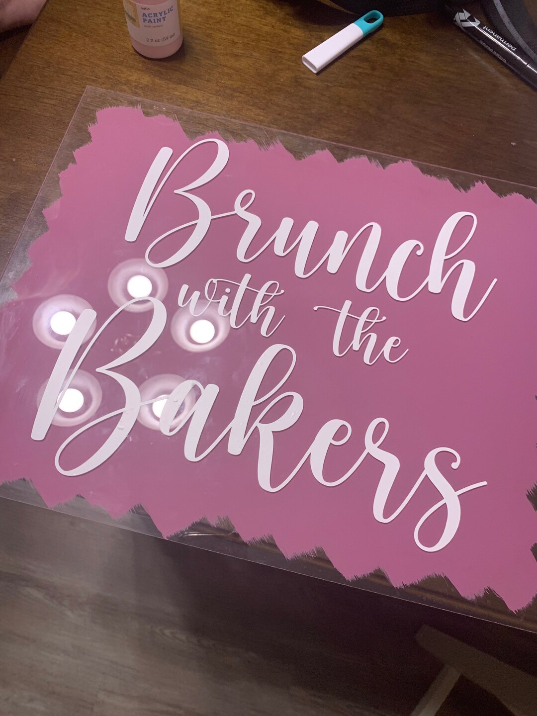 Custom Painted Acrylic Sign With Stand Clear Plexiglass Sign Clear