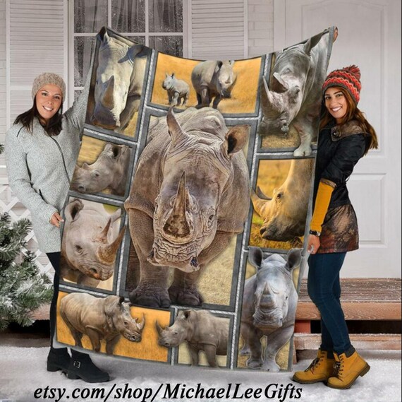 3D Rhino Blanket Rhino Birthday Kids Playroom Blanket Baby Etsy